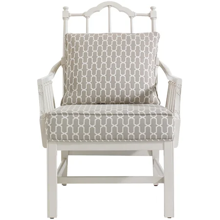 Chippendale Planter's Chair with Upholstered Seat and Back Pillow